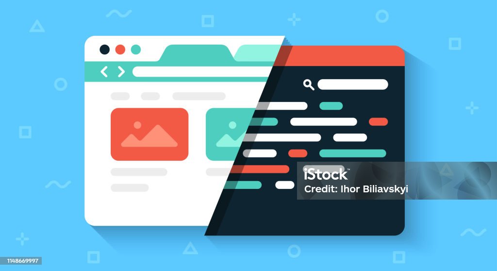Window Image For Web Development Colorful Web Browser Window Isolated Design And Code Web Development ...