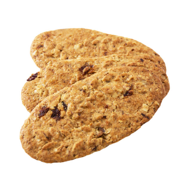 istock Healthy breakfast muesli cookies and white background 1148670643