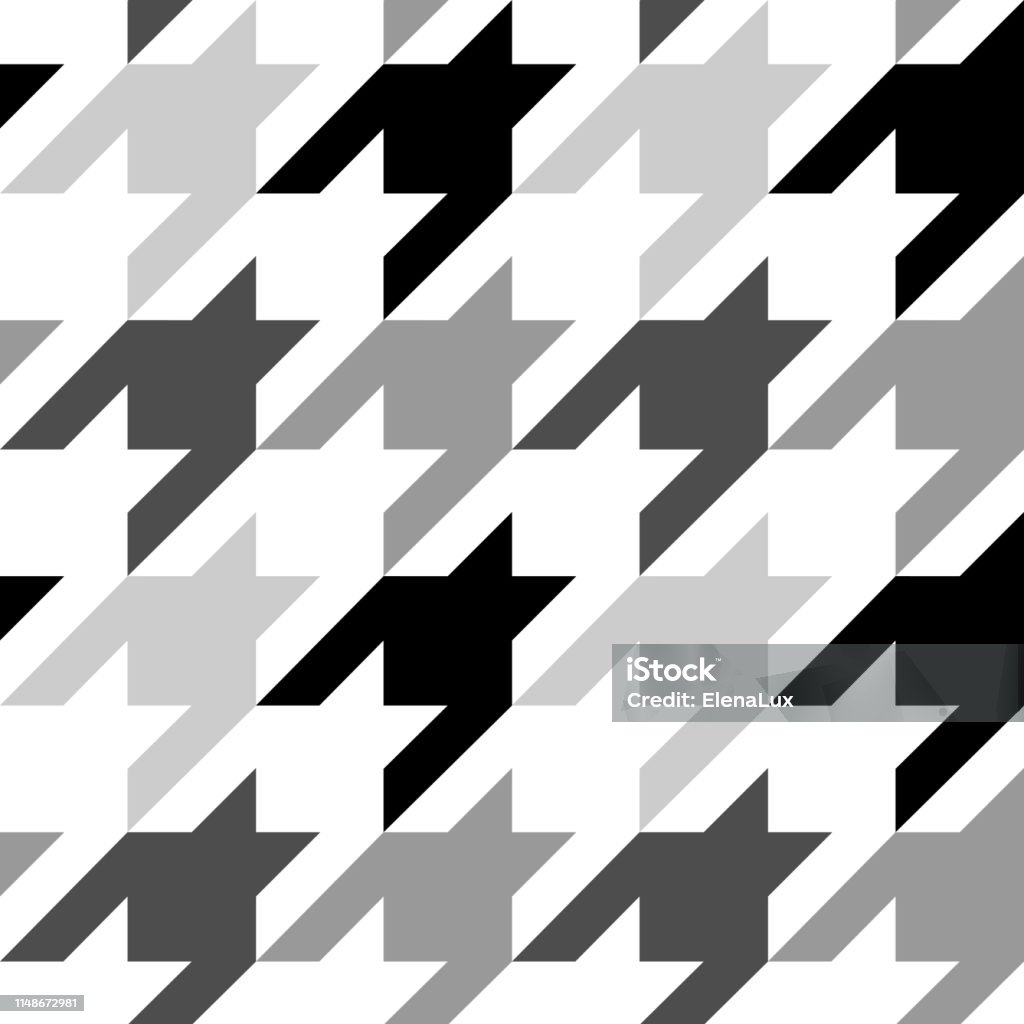 Houndstooth Vector Seamless Pattern Repeat Textile Print Stock