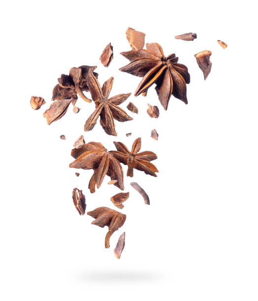 istock Crushed anise in the air isolated on white background 1148681459