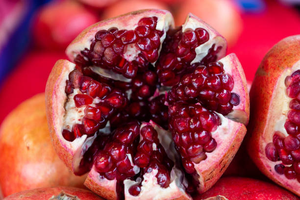 istock Red Garnet in section on litlle berries 1148681493