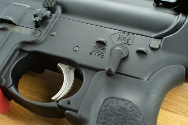 istock Safety selector with on an AR-15 Rifle 1148684282