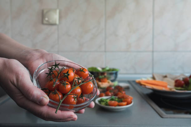 Fish tomatoes on a plate