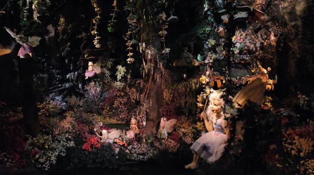 Dream flight ride at theme park The Efteling, Kaatsheuvel, The Netherlands. miniature fairy tale forest