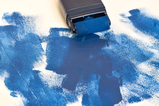 istock Painting equipment with wet blue paint. 1148690481