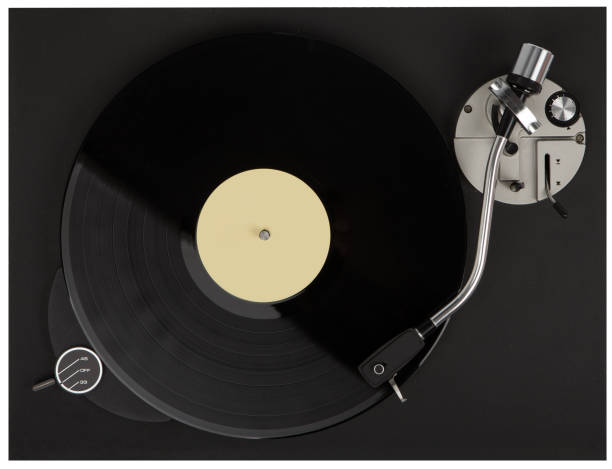 istock Turntable playing vinyl close up with needle on the record. 1148693700