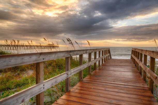 istock Boardwalk Leading to the Beach at Sunrise 1148693786