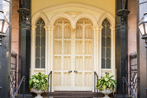Ornate church entrance in Savannah Georgia