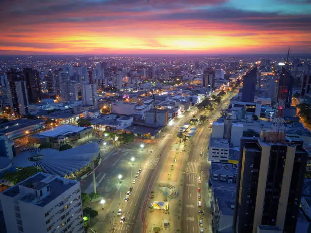 aerial photo of the city of Cascavel Paraná Brazil. Aerial photo of the city of Cascavel Paraná Brazil. City center. Central Park.