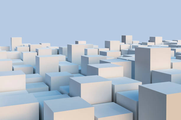 istock Abstract white cuboids or cubes illustration. Geometry or architecture or skyline conceptual wallpaper or background 1148695764