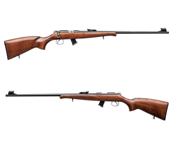 istock wooden hunting rifle isolated on white background 1148696547
