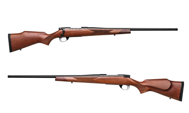istock wooden hunting rifle isolated on white background 1148696609