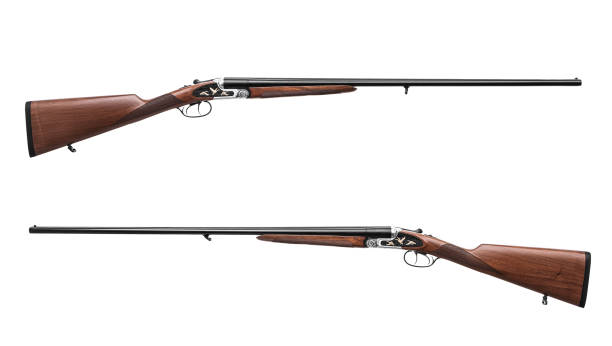 istock Classic double-barrell smooth-bore hunting rifle isolated on white background 1148696696