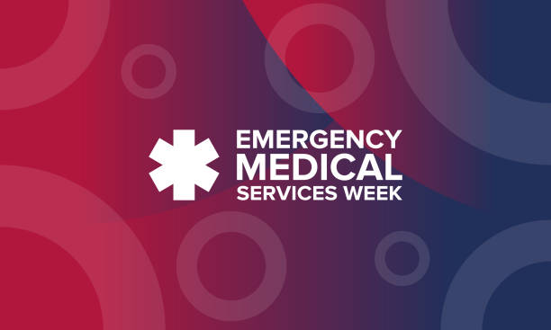 Emergency Medical Services Week in May. Celebrated annual in United States. Medical concept. Care and health. Poster, card, banner and background. Vector illustration Emergency Medical Services Week in May. Celebrated annual in United States. Medical concept. Care and health. Poster, card, banner and background. Vector illustration life saver stock illustrations