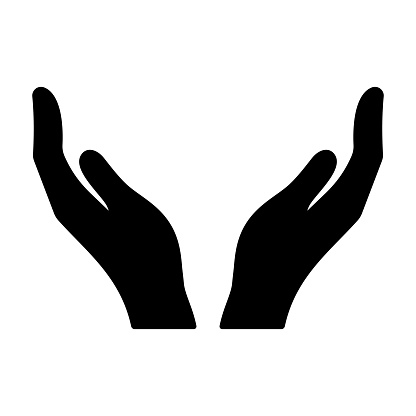 Hands icon. Cupped hands vector