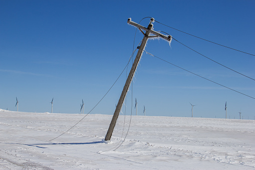 Downed power lines after a spring ice storm.