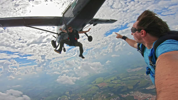 istock Skydiver selfie with amazing sky 1148712493