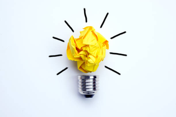 istock Great idea concept with crumpled yellow paper light bulb 1148716695