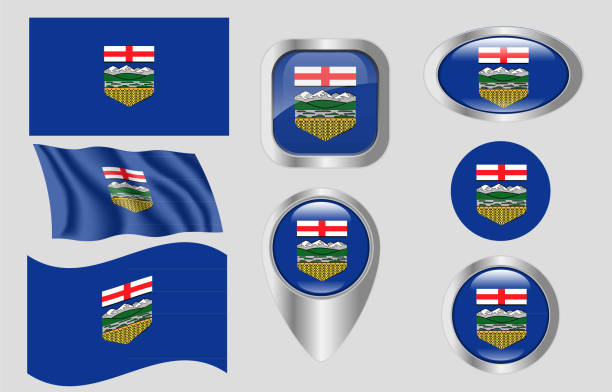 ilustrações de stock, clip art, desenhos animados e ícones de flag of alberta - alberta flag canada province