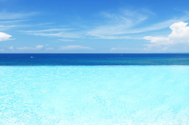 istock Infinity swimming pool with tropical ocean view 1148724747
