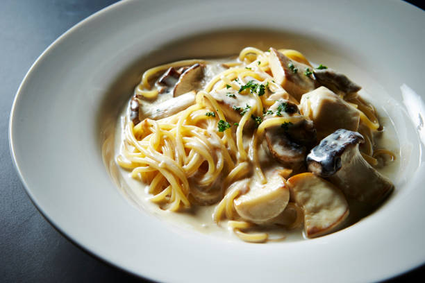 istock Mushroom cream spaghetti 1148726760