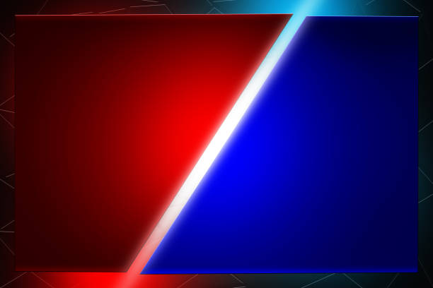 Light fight and match red and blue entertainment background.