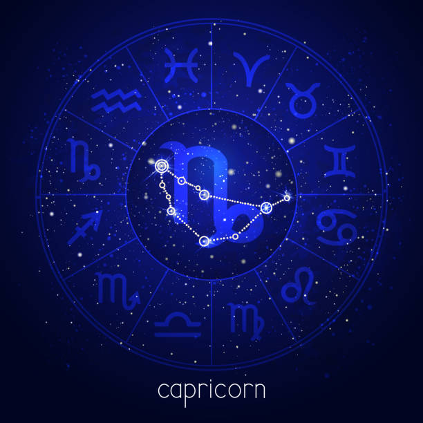 istock Zodiac sign and constellation CAPRICORN with Horoscope circle. 1148731100
