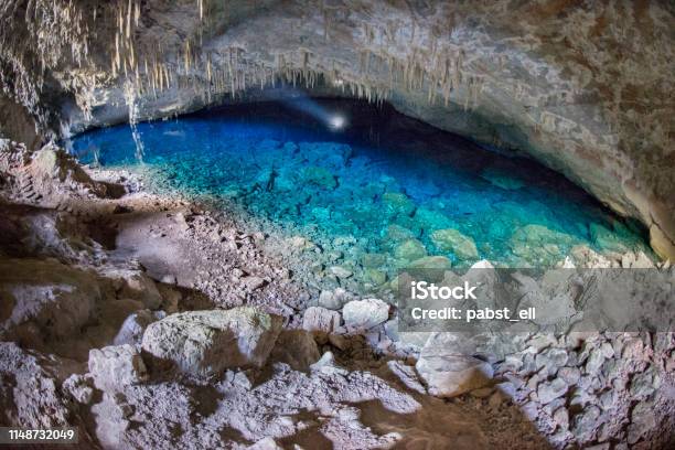 Blue Lake Grotto Natural Monument In Bonito Stock Photo - Download Image Now - Mato Grosso do Sul State, Bonito - Mato Grosso do Sul, Beauty