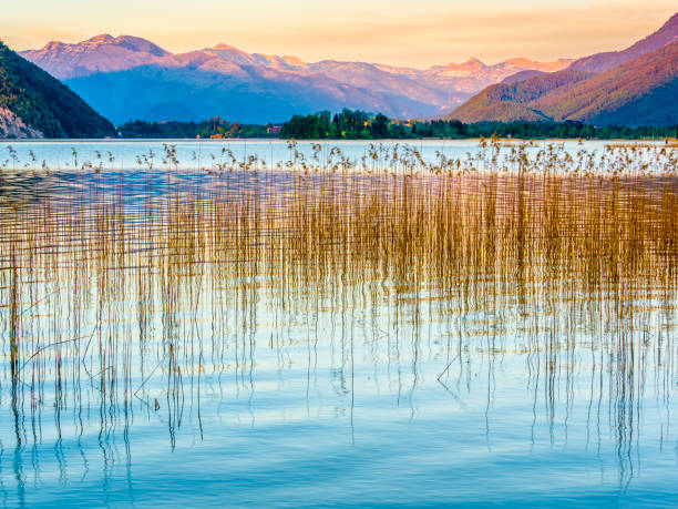 オーストリアのザルツカンマーグート風光明媚な湖水地方 - wolfgangsee ストックフォトと画像