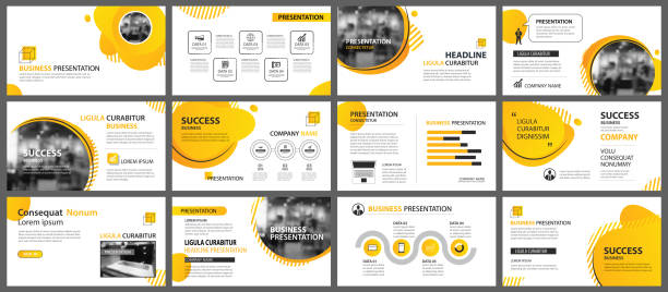 Presentation and slide layout background. Design yellow and orange gradient geometric template. Use for business annual report, flyer, marketing, leaflet, advertising, brochure, modern style. Presentation and slide layout background. Design yellow and orange gradient geometric template. Use for business annual report, flyer, marketing, leaflet, advertising, brochure, modern style. slide templates stock illustrations