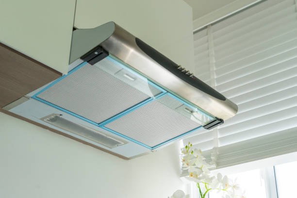 istock Stainless steel chimney hood. 1148736569