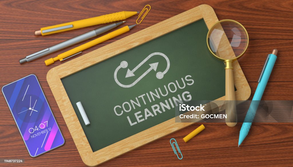 Continuous Learning on Blackboard Continuity Stock Photo