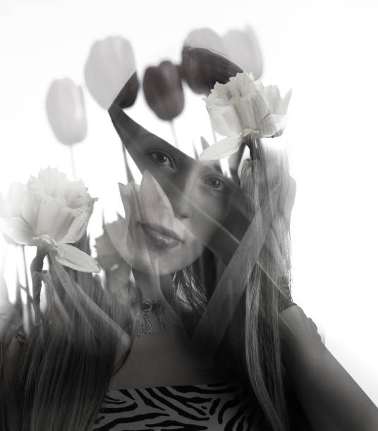 istock Multiple Exposure image of beautiful young woman and spring flowers 1148740617