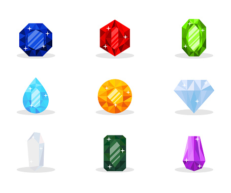 Intan Vector Precious Gemstones Vector Illustration Pack Stock Illustration ...