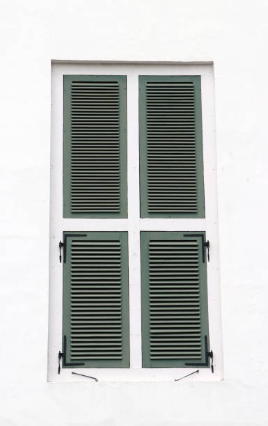 istock Colonial style of window on the retro building. 1148744673