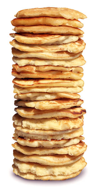 hoher stapel von pfannkuchen - pancake stack stock-fotos und bilder