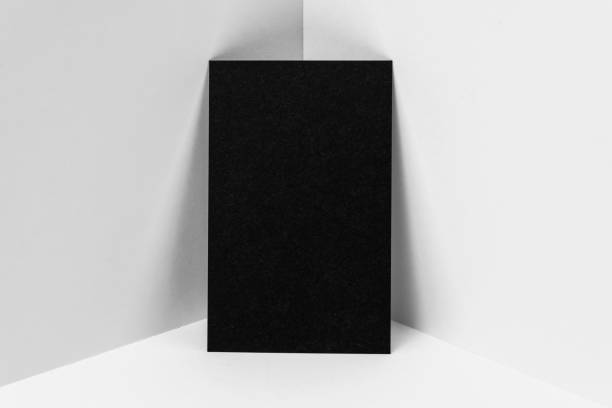 perspective view of business card on white space