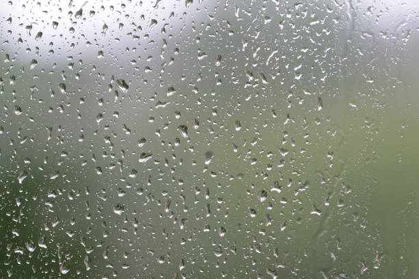istock Raindrops on window glass during the rain close up. Natural background 1148749916