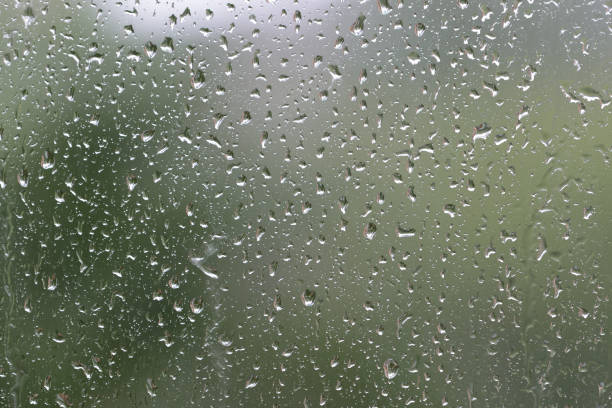 istock Raindrops on window glass during the rain close up. Natural background 1148749917