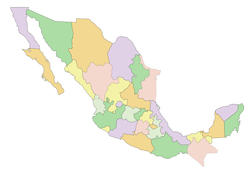 Ilustración de Méxicomapa Político Editable Altamente Detallado y más  Vectores Libres de Derechos de América Central - América Central, América  del norte, Azul - iStock