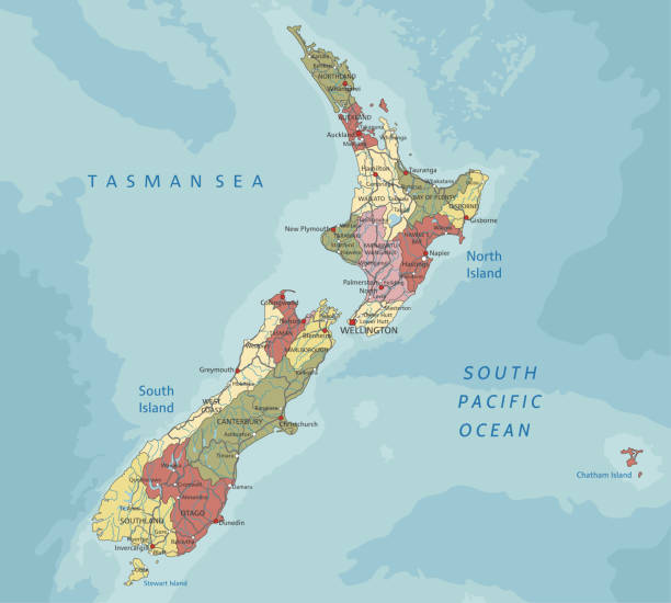 istock New Zealand - Highly detailed editable political map with labeling. 1148753265