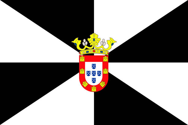 Flag of Ceuta Flag of Ceuta. Vector illustration. World flag ceuta map stock illustrations