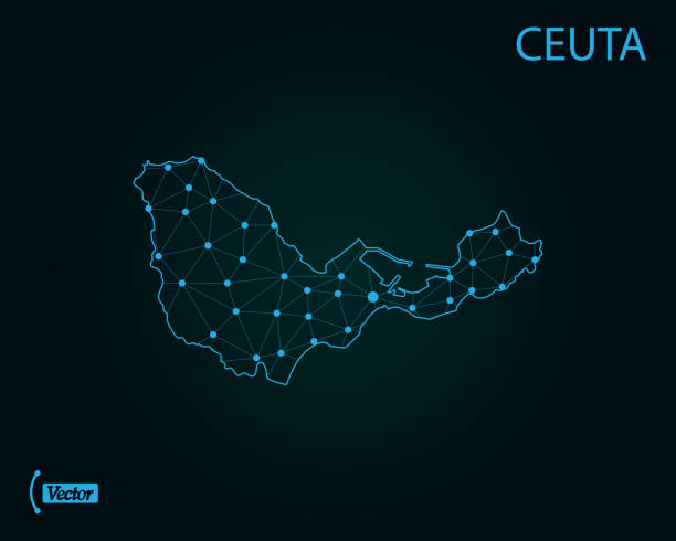 Map of Ceuta Map of Ceuta. Vector illustration. World map ceuta map stock illustrations