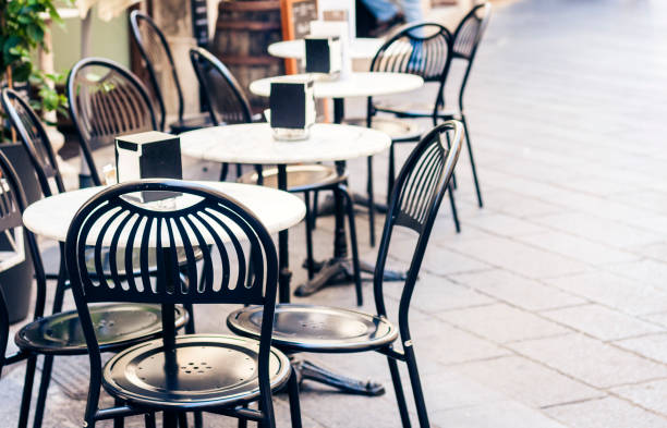 istock Serving on the table on terrace in the restaurant in Catania, Sicily, Italy, setting for diner 1148757531