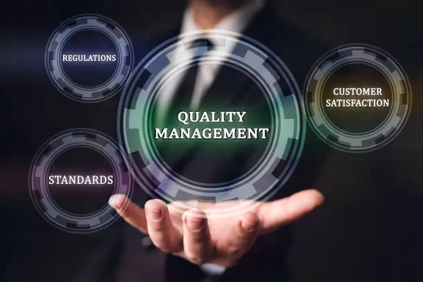 Quality Management Concept On Virtual Screen