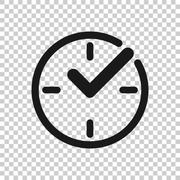 ilustrações de stock, clip art, desenhos animados e ícones de real time icon in transparent style. clock vector illustration on isolated background. watch business concept. - 18639