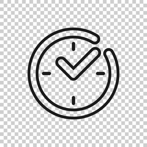 ilustrações de stock, clip art, desenhos animados e ícones de real time icon in transparent style. clock vector illustration on isolated background. watch business concept. - 18640