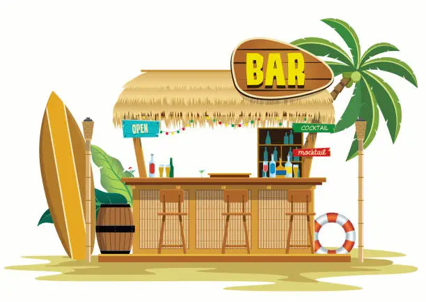 Vector illustration of beach bar