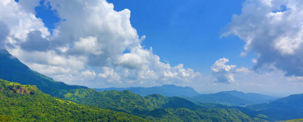 istock Beautiful mountain landscape with mountain forest and blue sky in Thailand. 1148763779