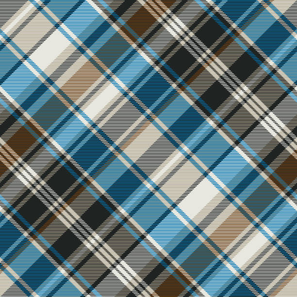 ilustrações de stock, clip art, desenhos animados e ícones de striped check plaid seamless pattern - tattersall